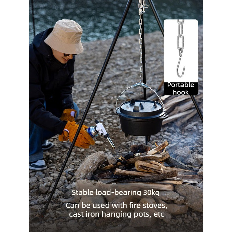 Camping Cooking Pot Tripod - Alüminyum Alaşımlı Asılı Pot Braketi Paslanmaz