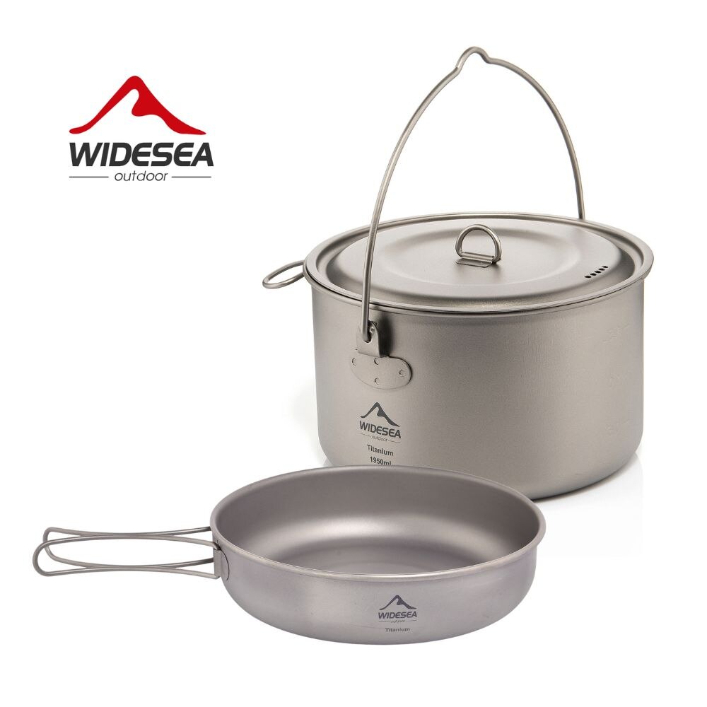 Camping Cooking Pots And Pans Set - Widesea kamp sofra titanyum tencere seti
