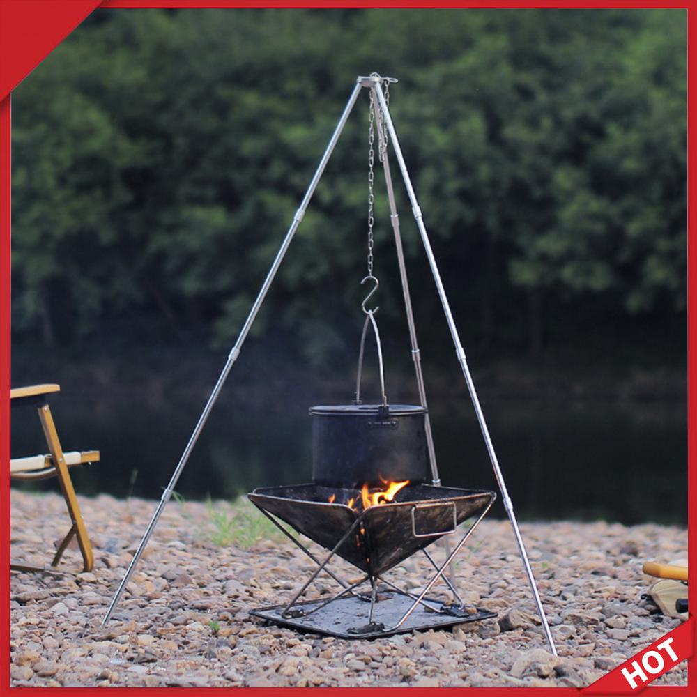 Camping Cooking Pot Tripod - Açık Hava Pişirme Tripod Taşınabilir Ayrılabilir