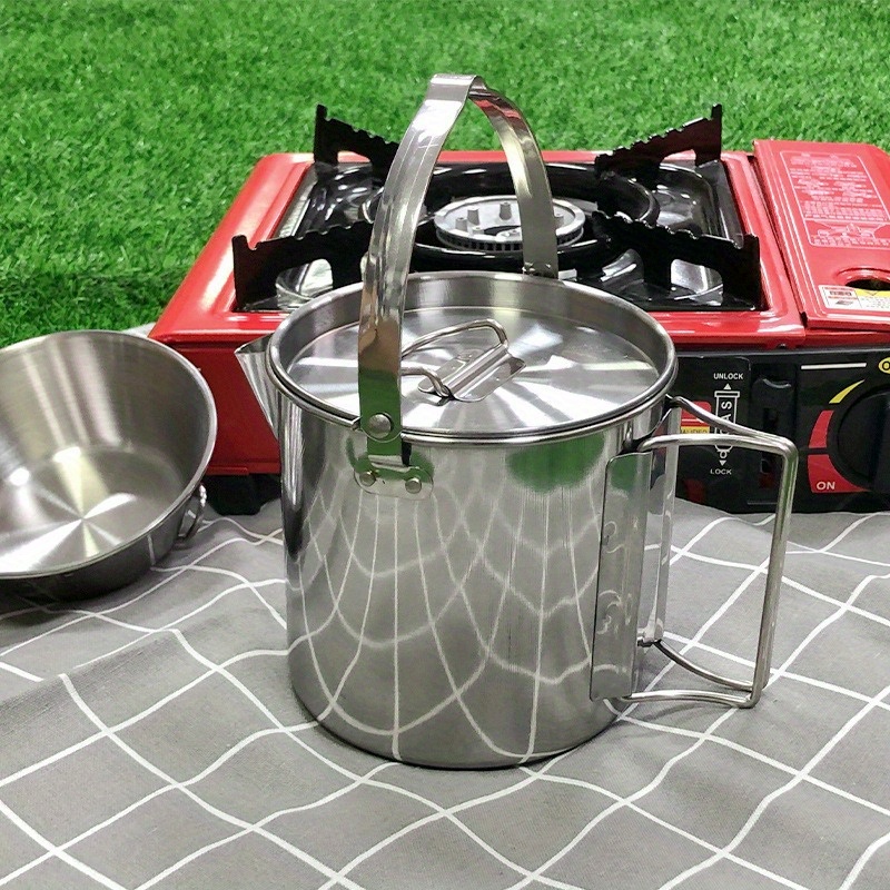 Camping Cooking Set Stainless Steel - Kamp Pikniği ve Asılı Cookouts için
