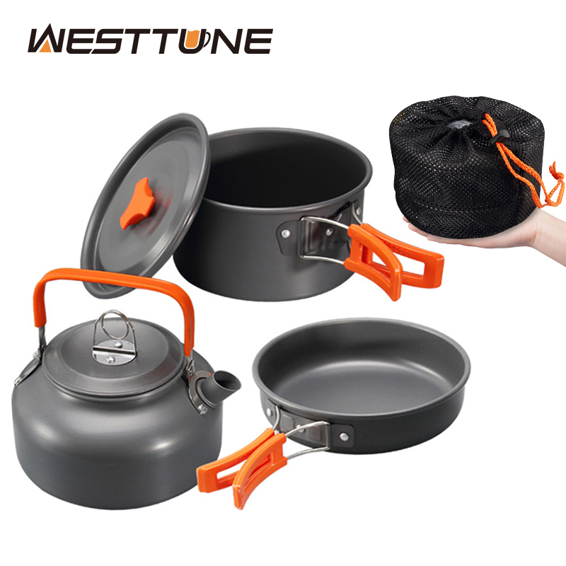 Camping Cooking Pots And Pans Set - WESTTUNE Kamp Tencere Seti Alüminyum Açık