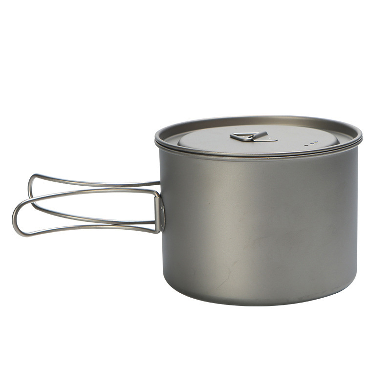 Camping Cooking Set Stainless Steel - Açık piknik titanyum tencere 750ml 900ml