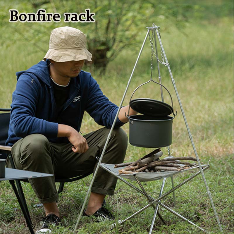 Camping Cooking Pot Tripod - Kamp Bonfire Tripod taşınabilir üçgen destek