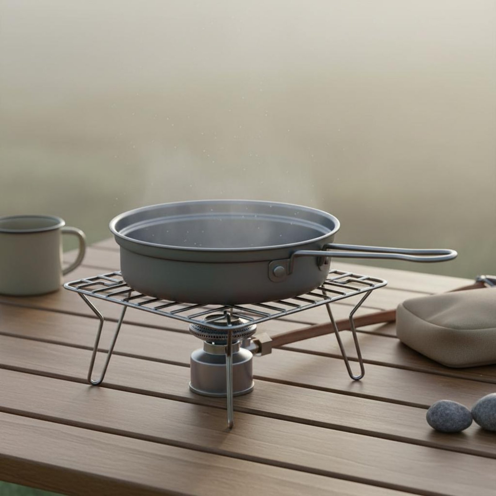 Camping Cooking And Dining Set - 2 Parça Metal Kamp Pişirme Seti