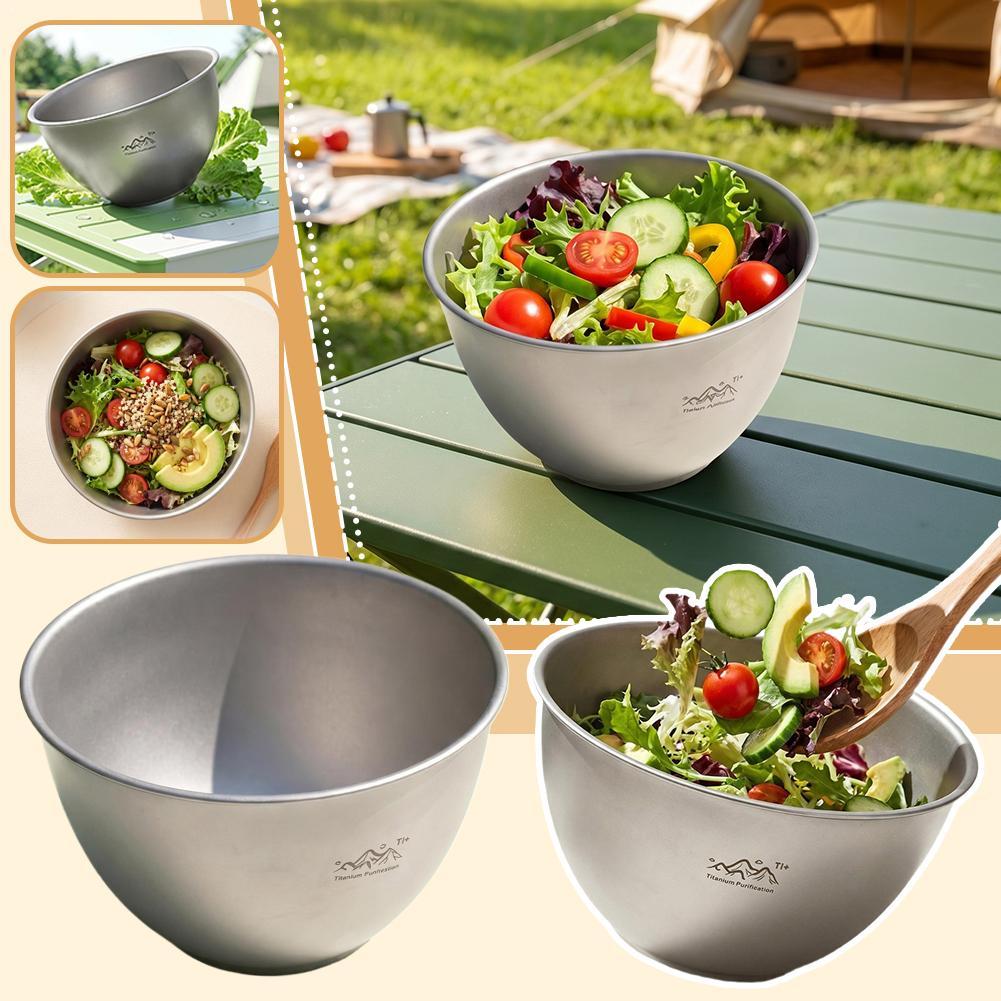 Camping Cooking Dishes - Paslanmaz Çelik Pişirme Kasesi Eğimli Salata