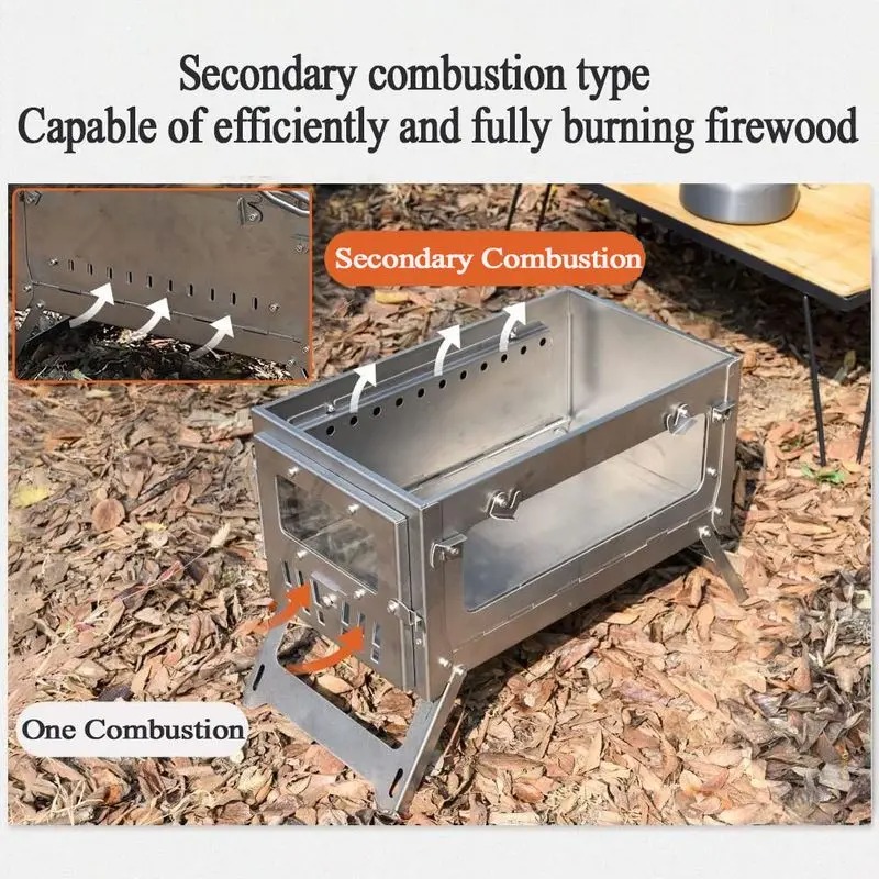 430 Paslanmaz Çelik Taşınabili - Camping Cooking Wood Stove incelemesi ve fiyatı