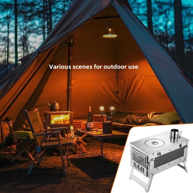 430 Paslanmaz Çelik Taşınabili - Camping Cooking Wood Stove incelemesi ve fiyatı