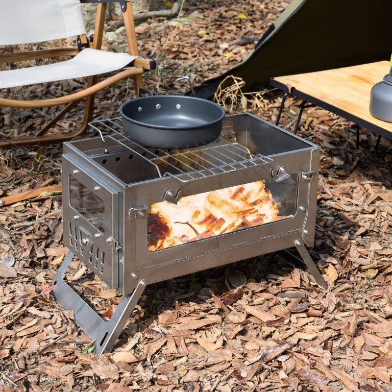 430 Paslanmaz Çelik Taşınabili - Camping Cooking Wood Stove incelemesi ve fiyatı