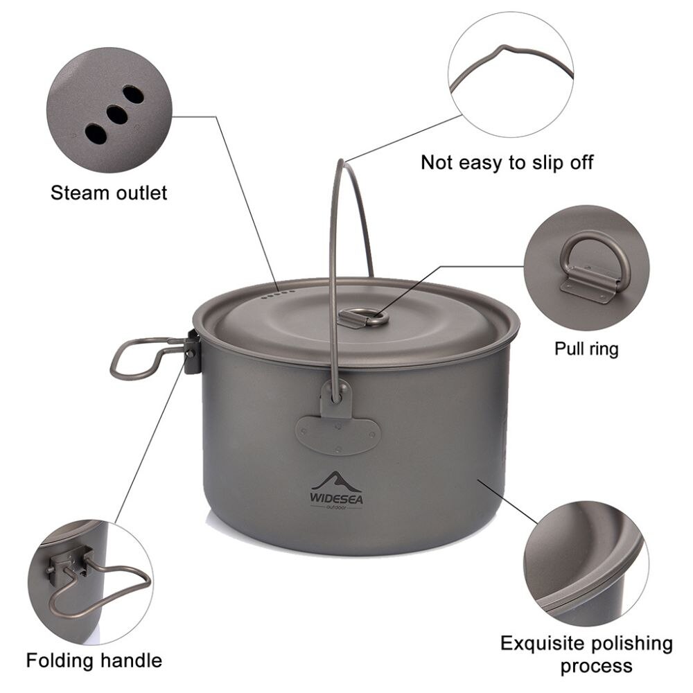 Widesea kamp sofra titanyum te - Camping Cooking Pots And Pans Set incelemesi ve fiyatı