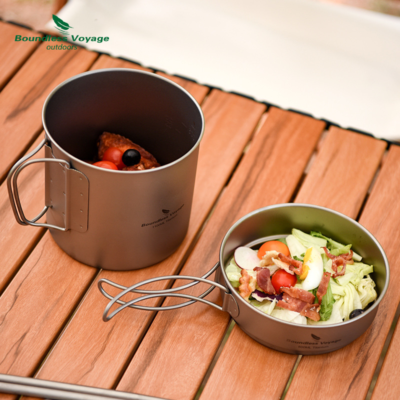 Saf Titanyum Katlanır Saplı Te - Camping Cooking Pots And Pans Set incelemesi ve fiyatı