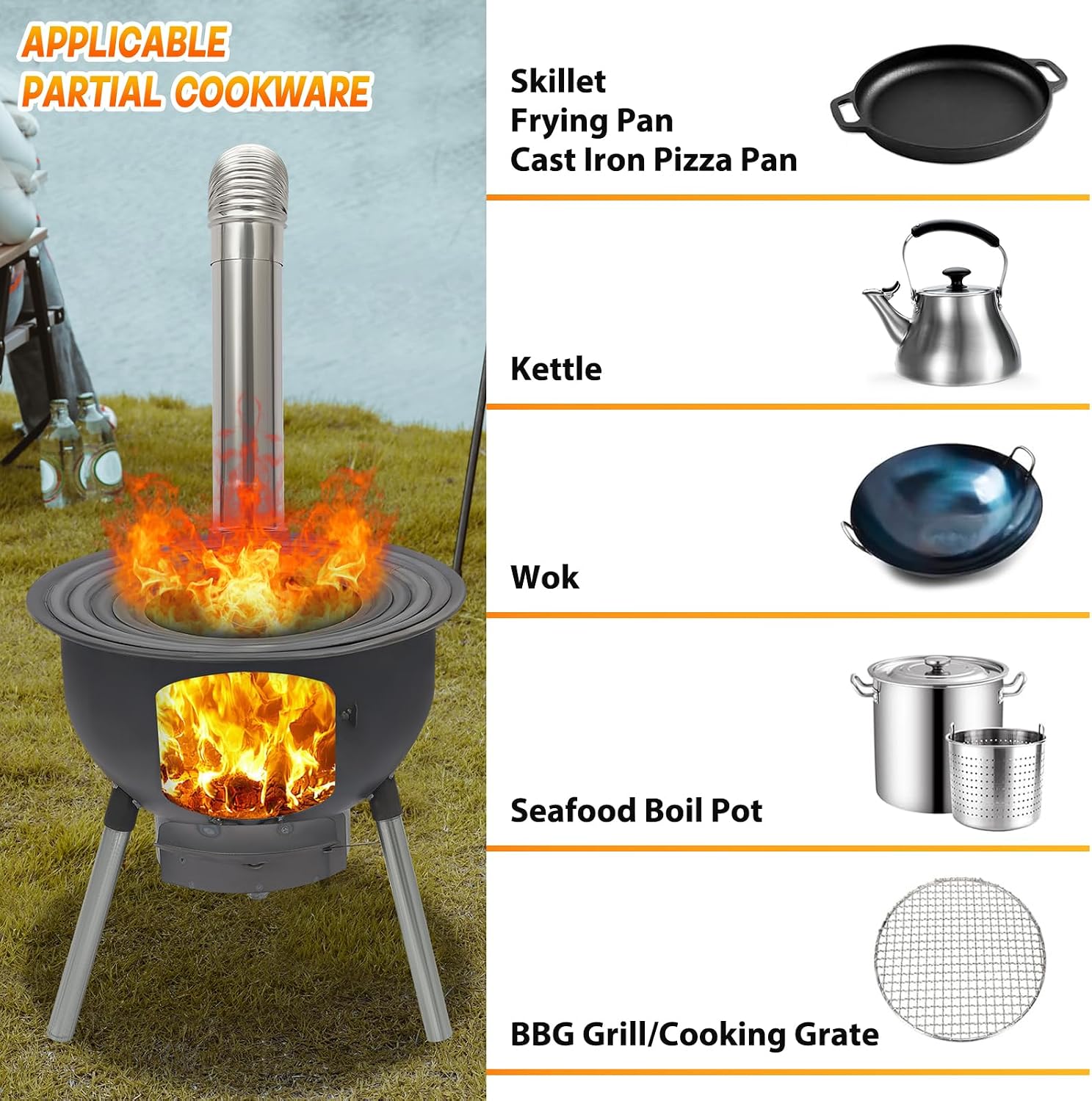 Kamp ve Yürüyüş İçin Taşınabil - Camping Cooking Wood Stove incelemesi ve fiyatı