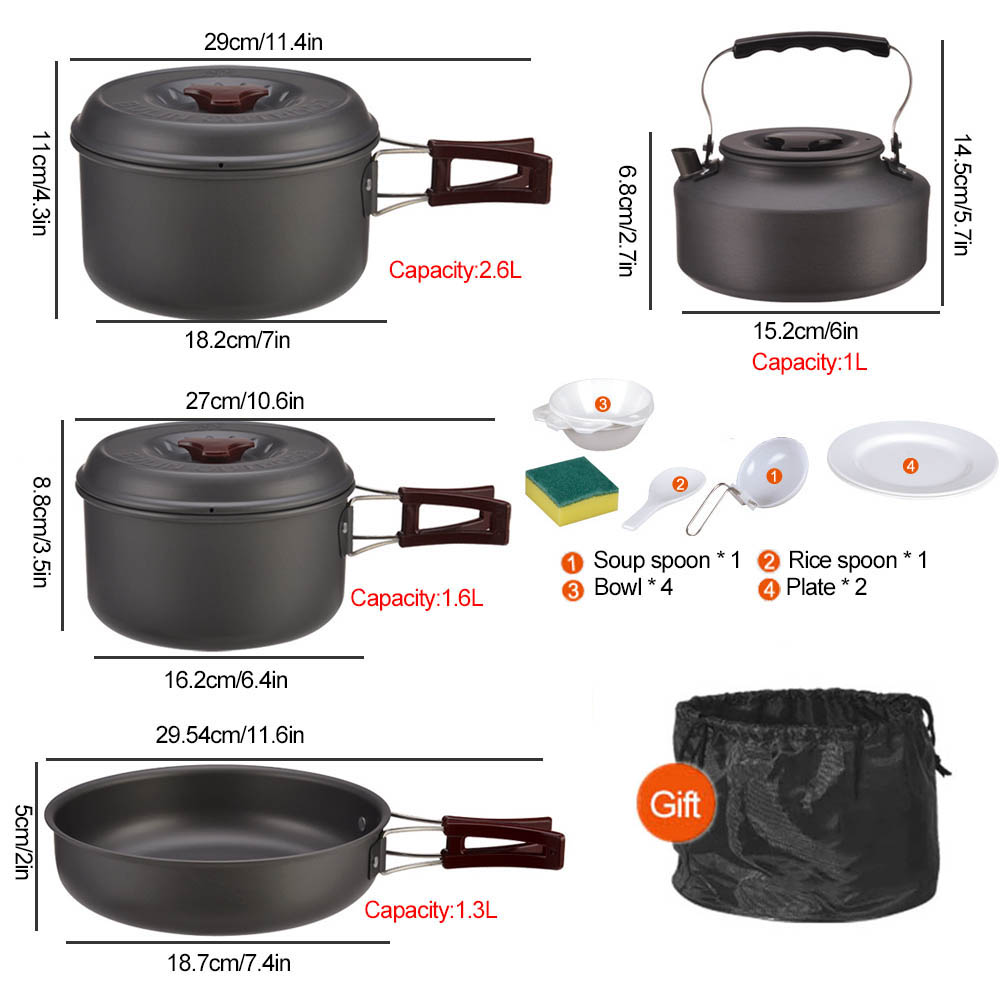 Açık pişirme 3-4 kişi piknik s - Camping Cooking Pots And Pans Set incelemesi ve fiyatı