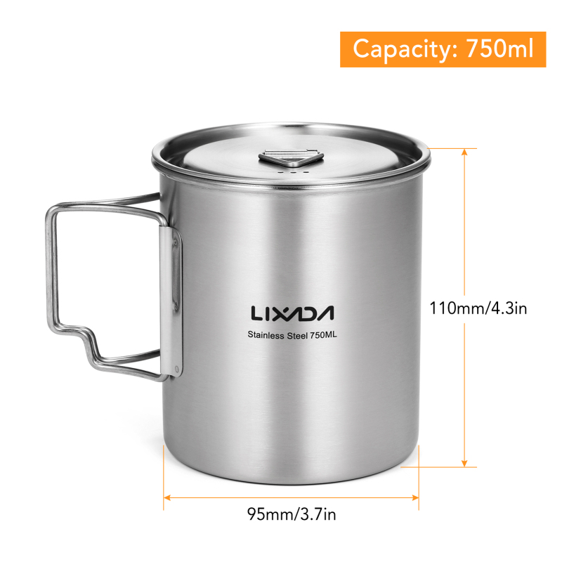 Lixada 750ml fincan açık pasla - Camping Cooking Set Stainless Steel incelemesi ve fiyatı