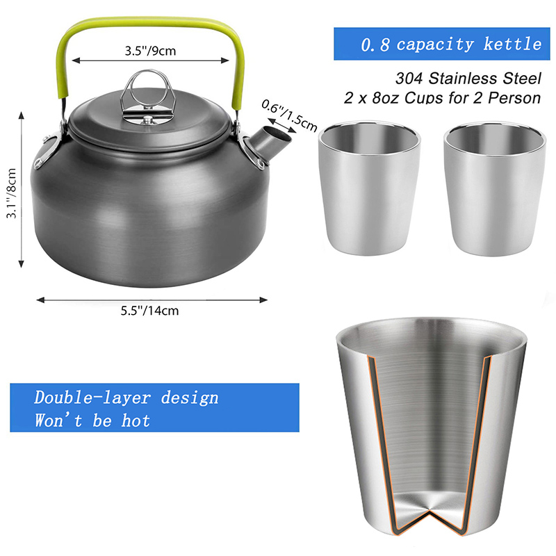 1 takım açık hava tencere tava - Camping Cooking Pots And Pans Set incelemesi ve fiyatı