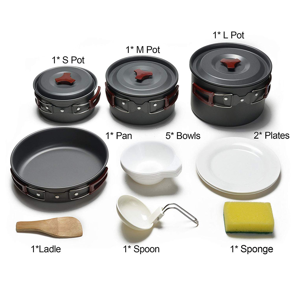 Açık Kamp Tencere Seti Yapışma - Camping Cooking Pots And Pans Set incelemesi ve fiyatı
