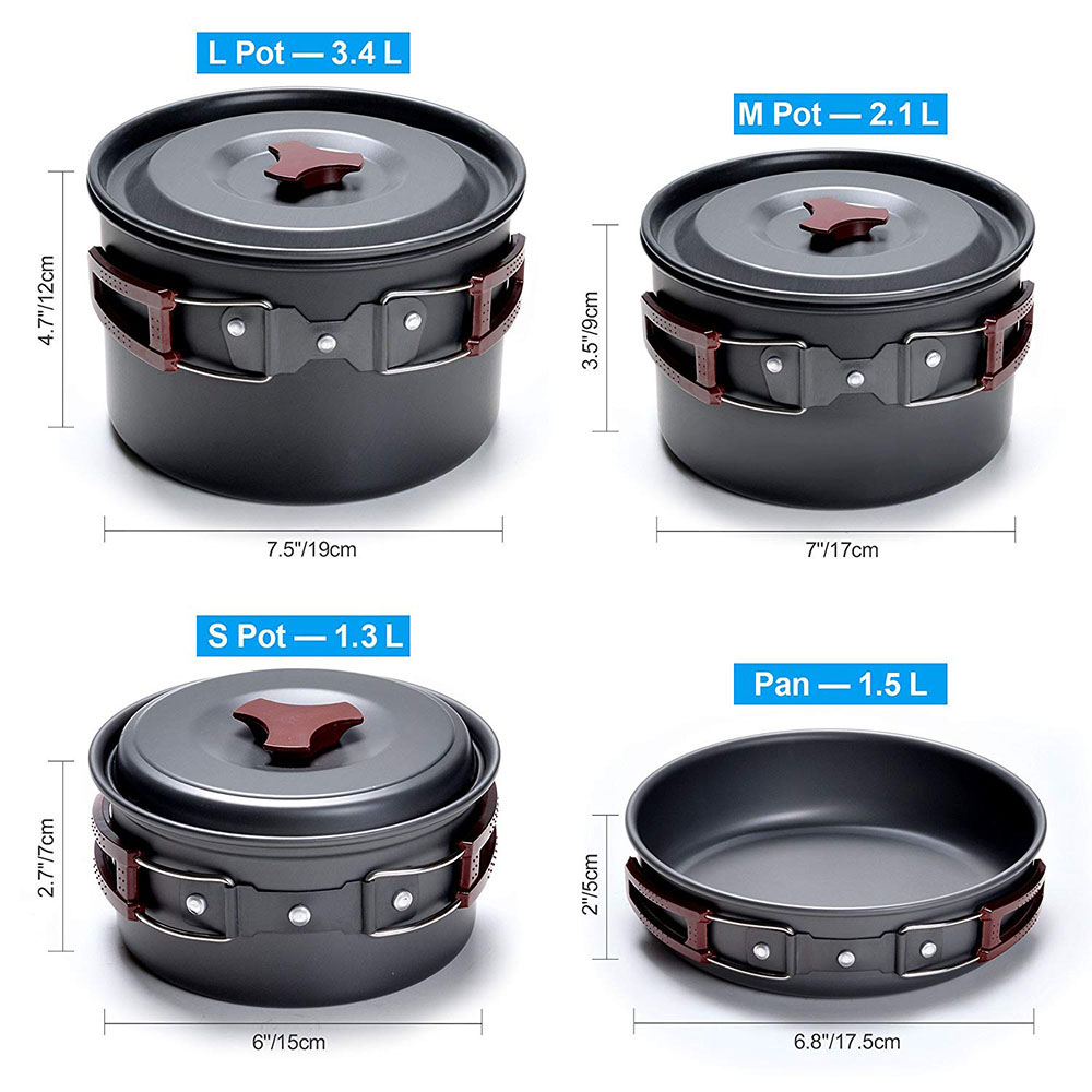 Açık Kamp Tencere Seti Yapışma - Camping Cooking Pots And Pans Set incelemesi ve fiyatı