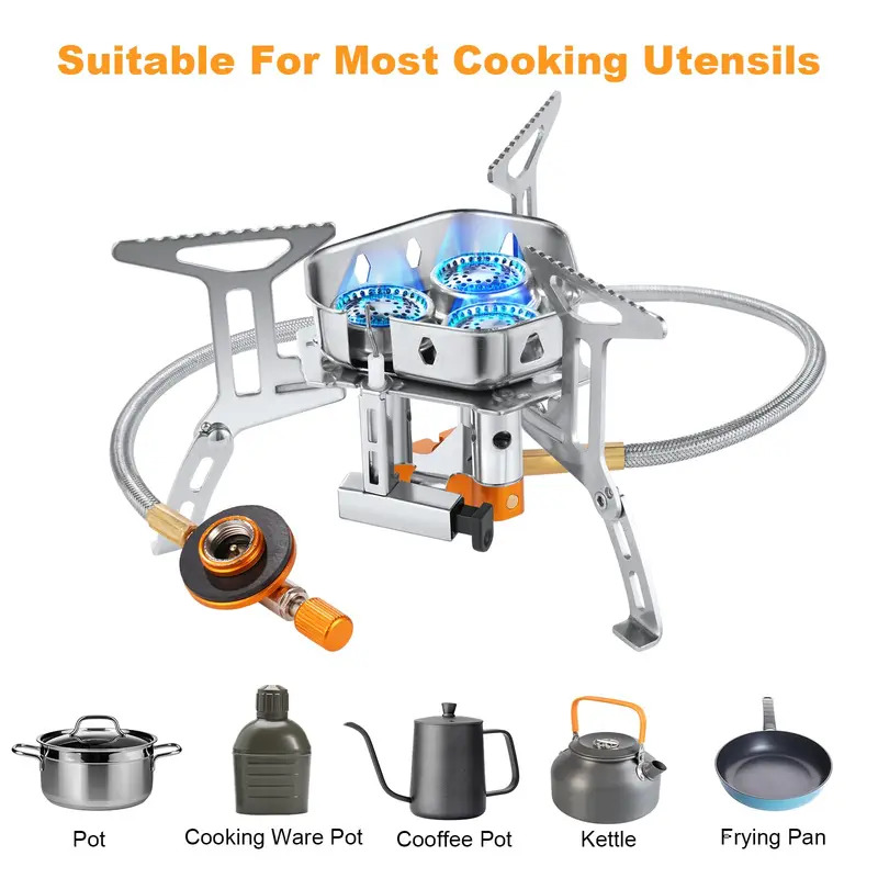 5800W Yüksek Güçlü Kamp Gaz So - Camping Cooking Windshield incelemesi ve fiyatı